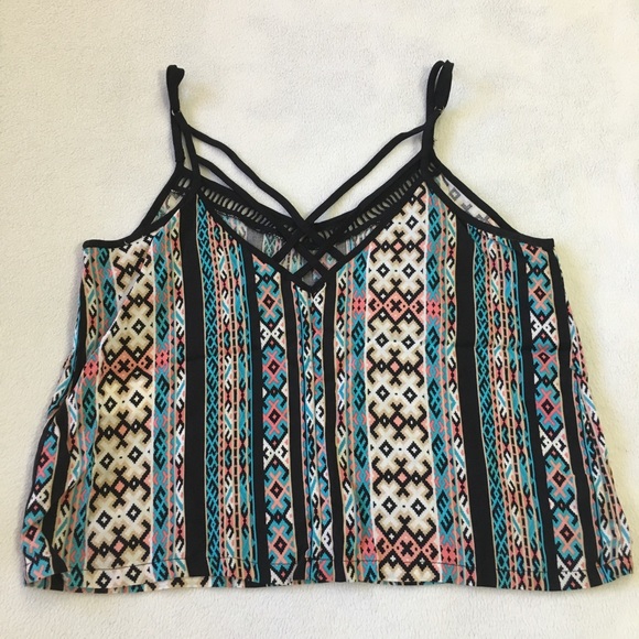 Forever 21 colorful adjustable strap crop tank top - Picture 2 of 6